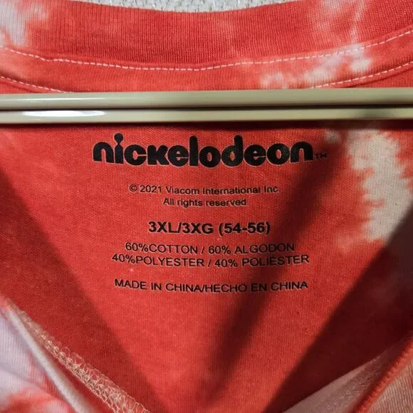 Nickelodeon 90's Rugrats Arnold Stimpy T-Shirt 3XL Cartoon Red Tie Dye - Picture 4 of 11